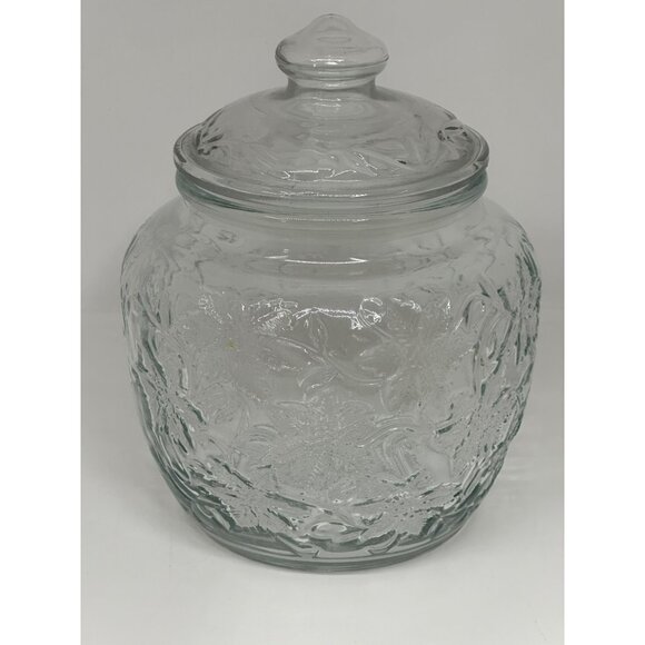 VTG Princess House Fantasia Canister Cookie/Candy Jar w/ Lid 5.5"x6" Decorative - Picture 2 of 5